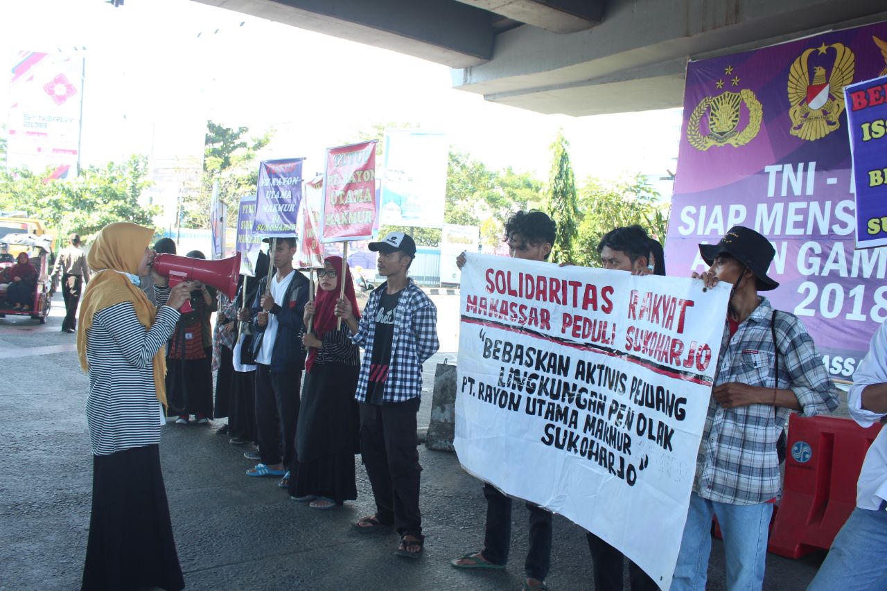 Solidaritas Rakyat Makassar Peduli Sukoharjo: Bebaskan Aktivis Pejuang Lingkungan Penolak PT RUM