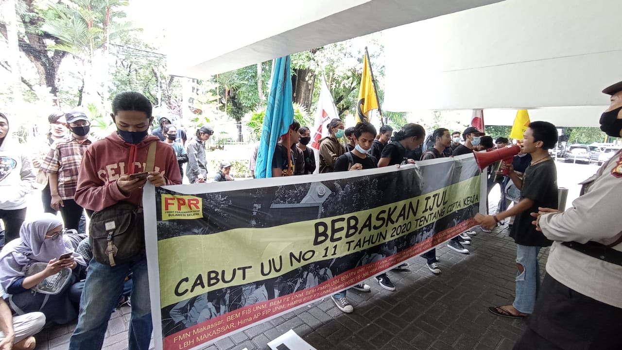 FPR Sulsel : Bebaskan Ijul dan Cabut UU Cipta Kerja